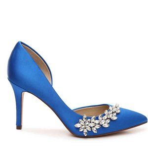 New Enzo Angiolini Blue Pumps Rhinestones 7/37